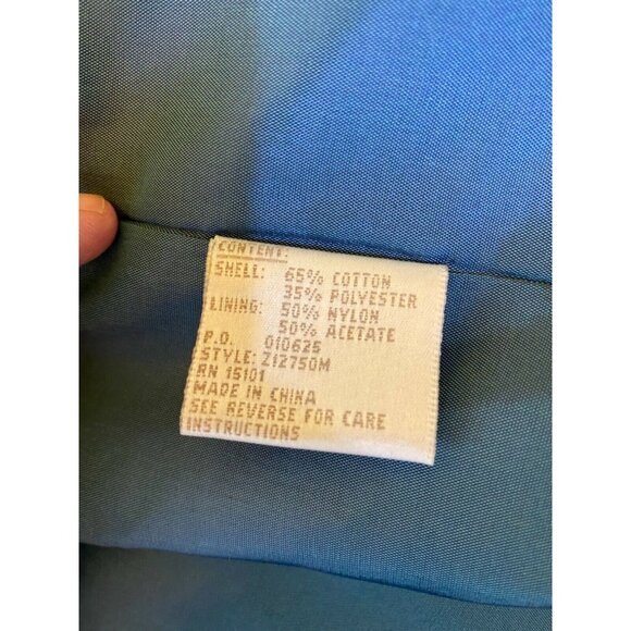 Jones New York Blue Button-Up Trench Coat With Belt Womens M Cotton Blend - Picture 4 of 8